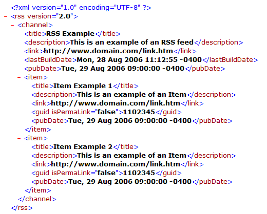 Esempio di un file RSS